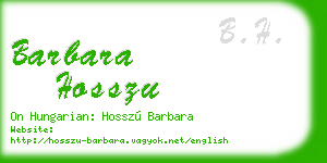 barbara hosszu business card